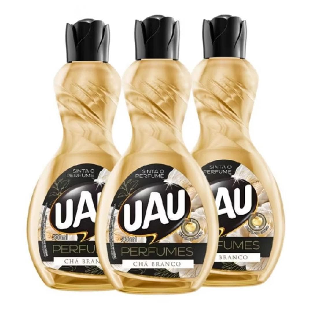 Kit 3un Limpador 500ml UAU Perfume Chá Branco